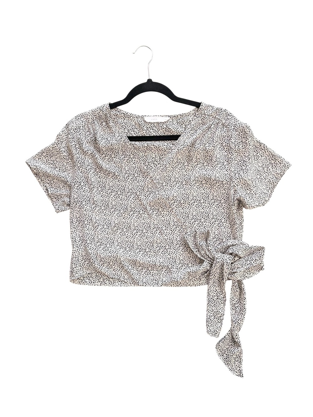 Lightweight Leopard Print Tie-front blouse - Neutral Tones